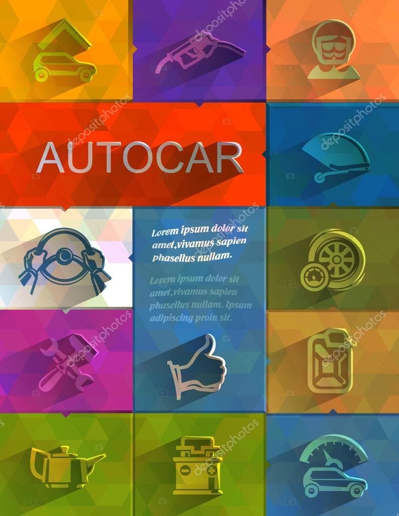 Autocar icons. Vector format