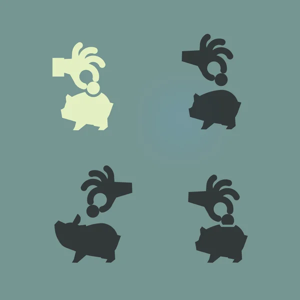 Piggy bank pictogrammen. Vector formaat — Stockvector