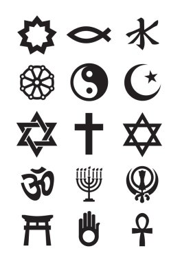 Religion symbols. Vector format clipart