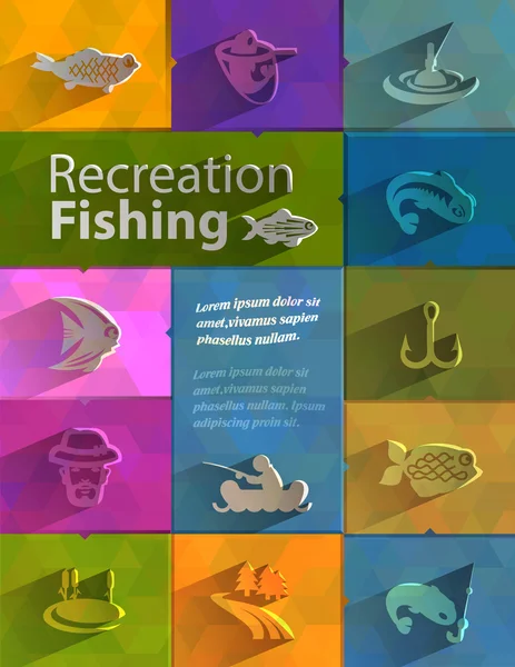 Recreation fishing. Vector format