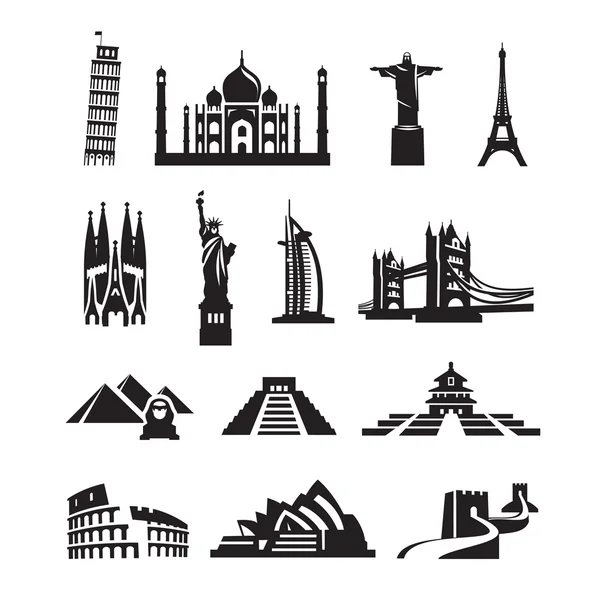 Iconos de las vistas mundiales. Formato vectorial — Archivo Imágenes Vectoriales