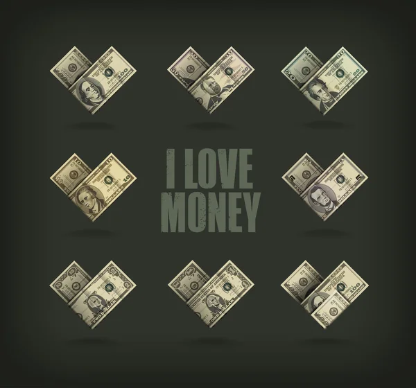 Me encanta el dinero. Formato vectorial — Archivo Imágenes Vectoriales