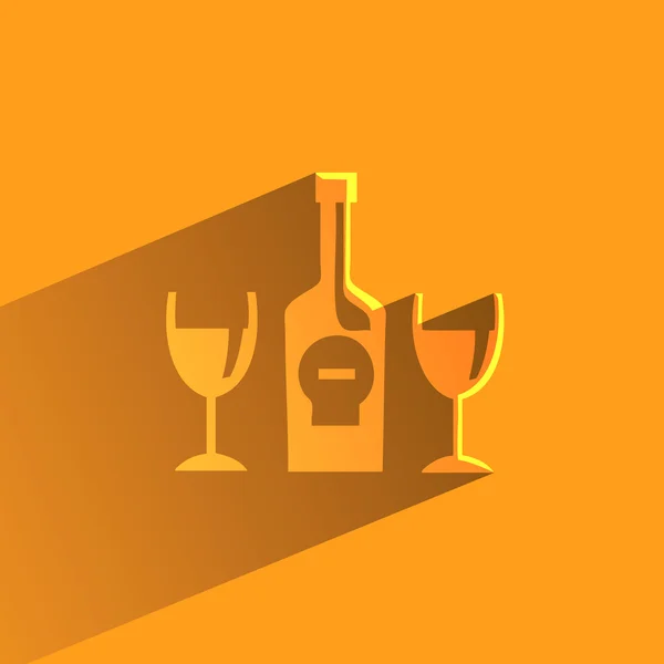 Flasche und Gläser im alcohol.vector Format — Stockvektor