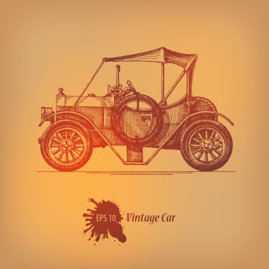 eski model araba. Vektör formatında