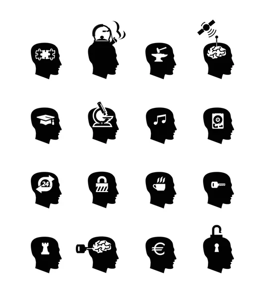 Head icons — Stock Vector