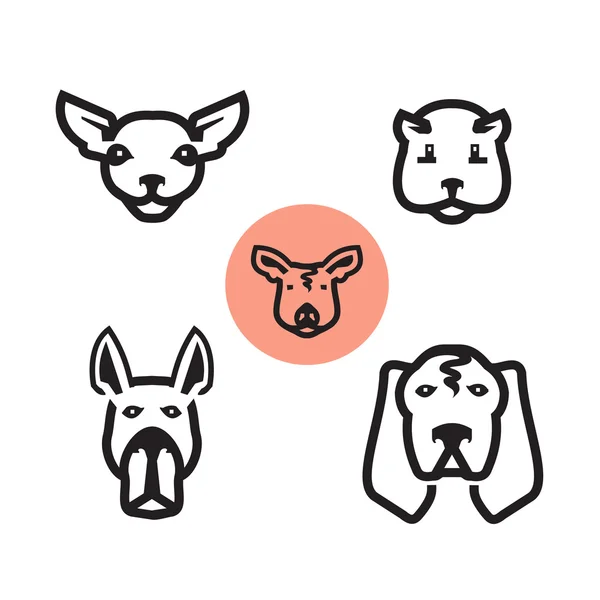 Dieren pictogrammen. Vector formaat — Stockvector