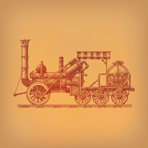 Steam locomotive. Vector format — Stock Vector