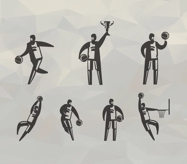 Jugadores de baloncesto. Formato vectorial — Archivo Imágenes Vectoriales
