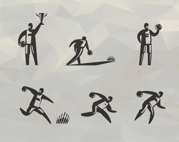 Bowling icons set — Stockvector