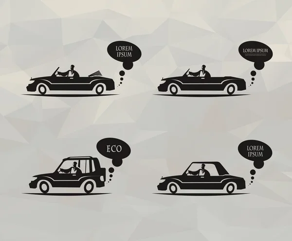Car icons set. Vector format — Stock Vector