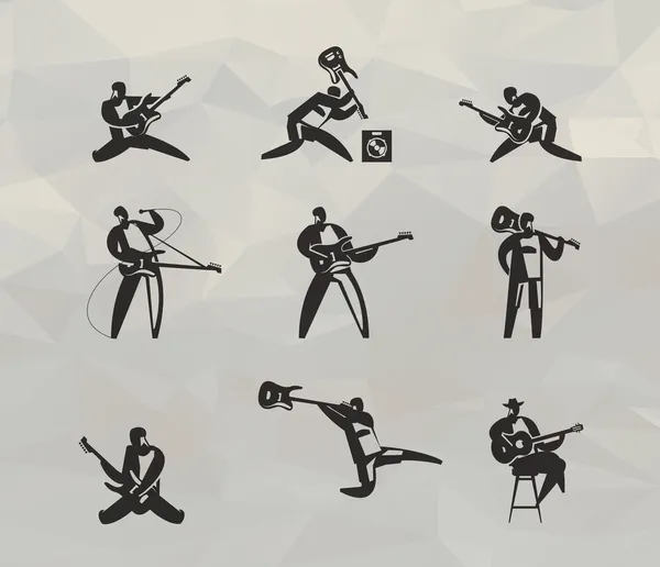 Musicians icons set. Vector format — Stock Vector