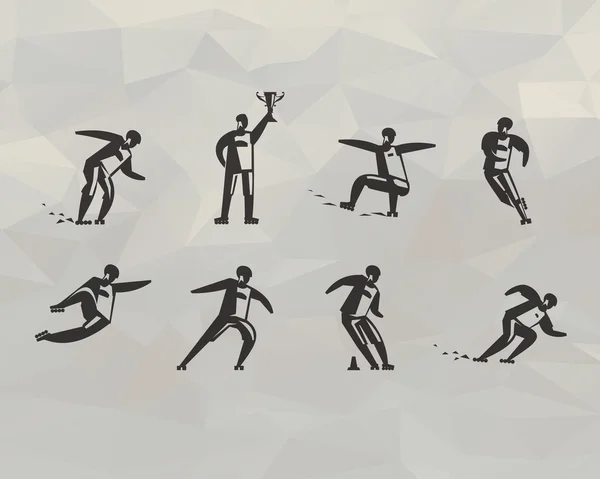 Iconos de deportistas. Formato vectorial — Vector de stock