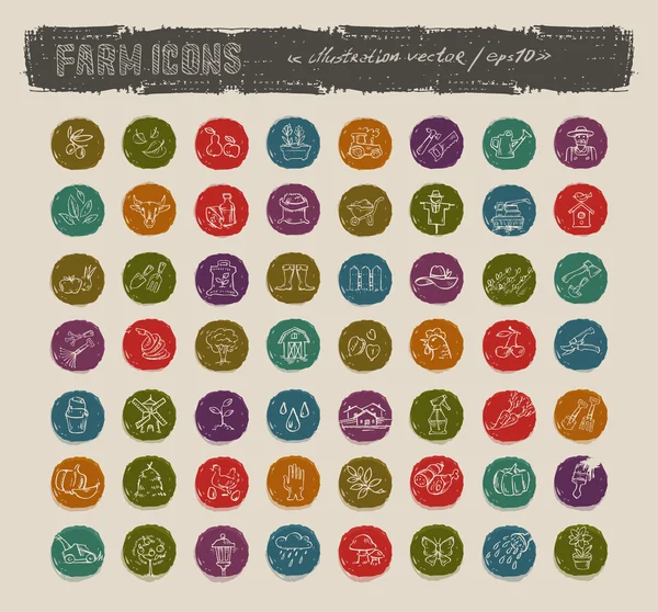 Farm icons. Vector format — Stock Vector