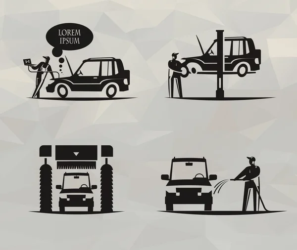 Servicio de coches. Formato vectorial — Vector de stock