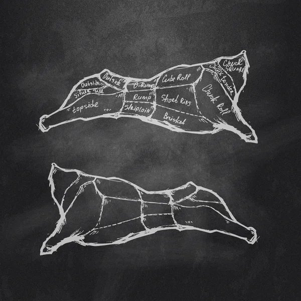 肉的切割。矢量格式 — 图库矢量图片