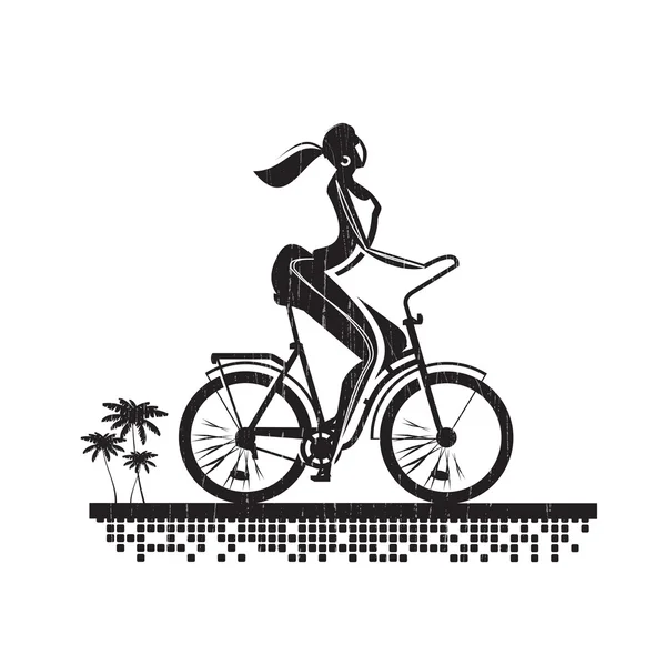 Paseo en bicicleta. Formato vectorial — Vector de stock