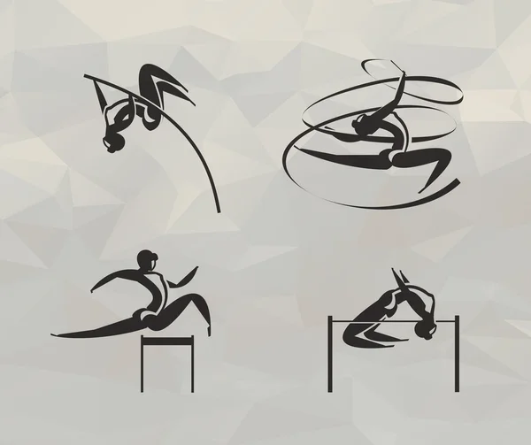 Iconos de atletismo. Formato vectorial — Archivo Imágenes Vectoriales