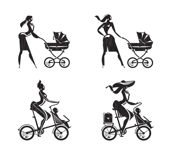 Mère et enfant. Format vectoriel — Image vectorielle