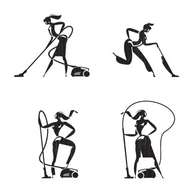 Vacuum cleaner icons. Vector format clipart
