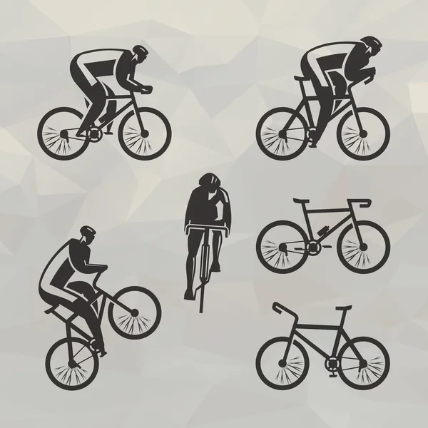 Icone dei ciclisti. Formato vettoriale — Vettoriale Stock