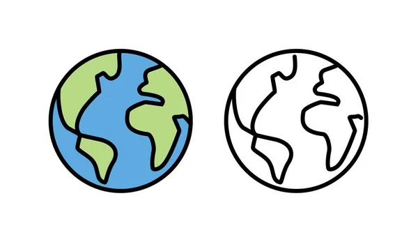 Icono Vector Tierra Diseño Plano Planeta Mundial Símbolo Vector Ilustración — Archivo Imágenes Vectoriales