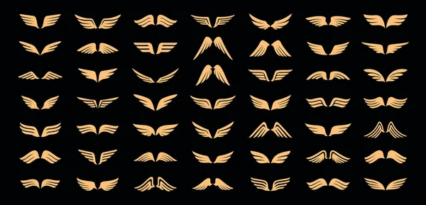 Wings Icons Vector Set Vector Illustration — Vettoriale Stock