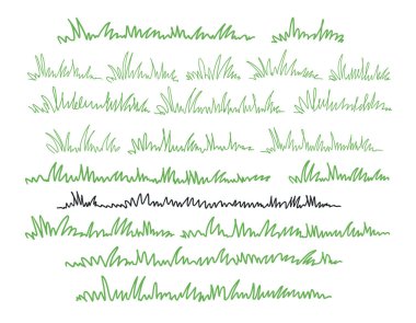 Çimenli, soyut çayır hattı. Sürekli bir çizgi çiziyor. Doğa vektörü illüstrasyonu