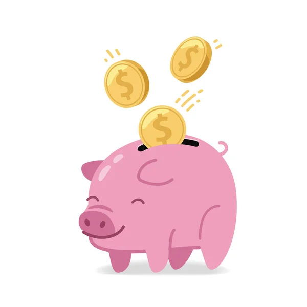 Piggy Bank Monety Inwestycje Oszczędzanie Pieniędzy Koncepcja Biznesu Wektor Ilustracji — Wektor stockowy