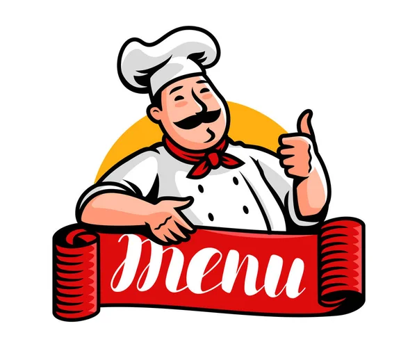 Logo Szefa Kuchni Godło Dla Restauracji Lub Kawiarni Menu Cook — Wektor stockowy