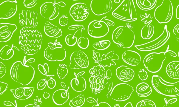 Patrón Fruta Agricultura Ecológica Alimentos Sin Fisuras Fondo Ilustración Vectorial — Vector de stock