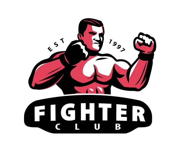 Fighter Club Emblem Mixed Martial Arts Emblem Symbol Logo Sports — Stockvektor