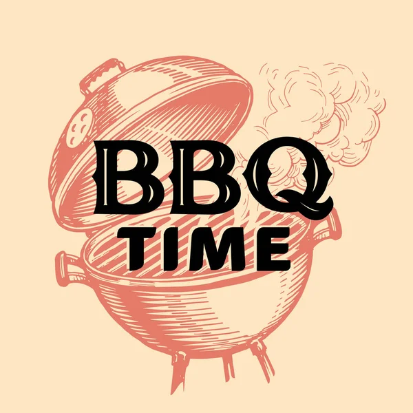 Barbecue Weekend Cookout Event Cooking Outdoor Bbq Banner Vintage Design — ストックベクタ