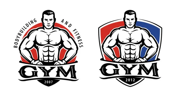 Gym Logo Template Design Sport Label Fitness Badge Sport Symbol — Vettoriale Stock