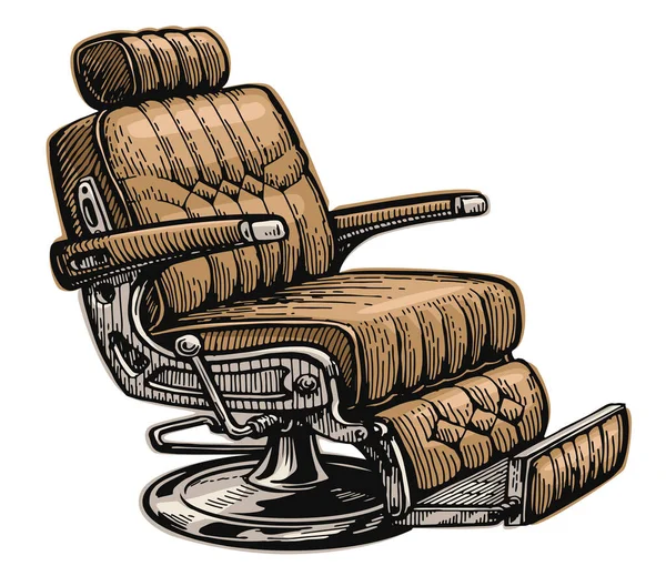 Silla Barbero Retro Aislada Peluquería Concepto Salón Belleza Masculino Ilustración — Foto de Stock