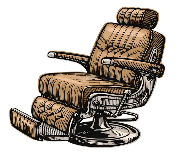 复古理发师椅子 男装美容院理发店的概念孤立的矢量说明 — 图库矢量图片