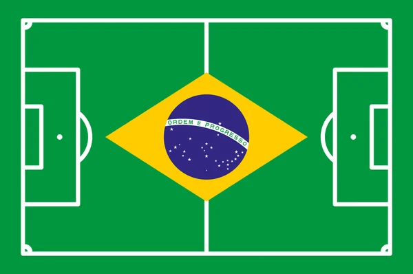 ベクトル イラスト - サッカー フィールド ブラジル背景 — ストックベクタ