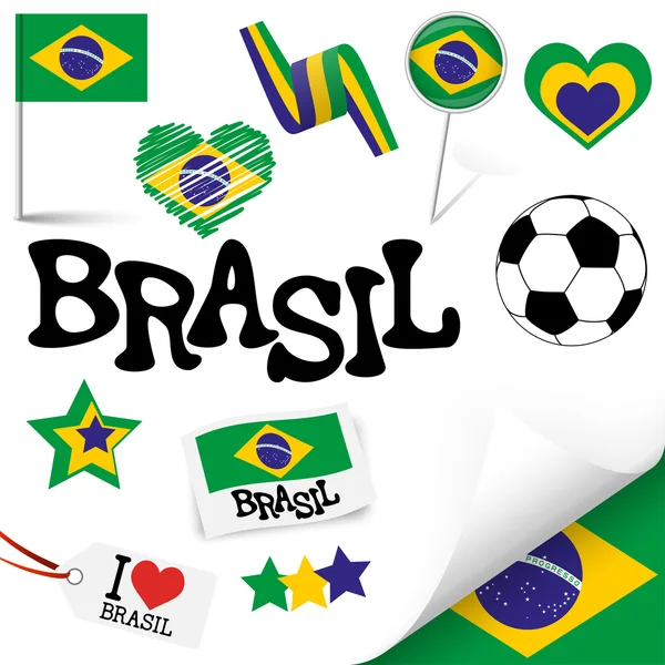 Collectie - brasil pictogrammen en marketing toebehoren — Stockvector