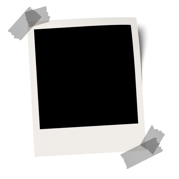 Prázdné polaroid s lepící páskou — Stockový vektor