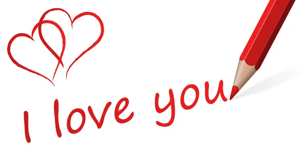 Ołówek z tekstem "Kocham Cię " — Wektor stockowy