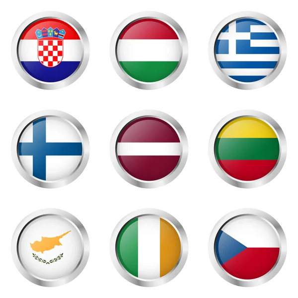 Land-stickers: Ierland, Griekenland, Finland, ... — Stockvector