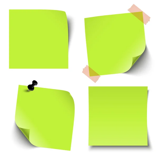 Collection of blank colored sticky notes — Stock Vector