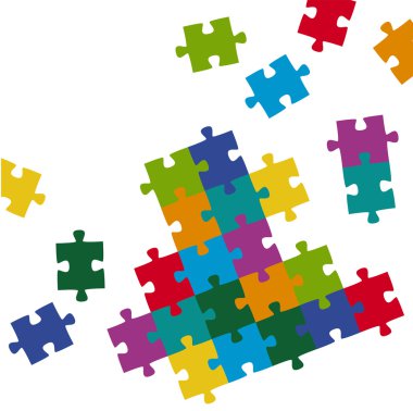 Puzzle pieces background colored clipart