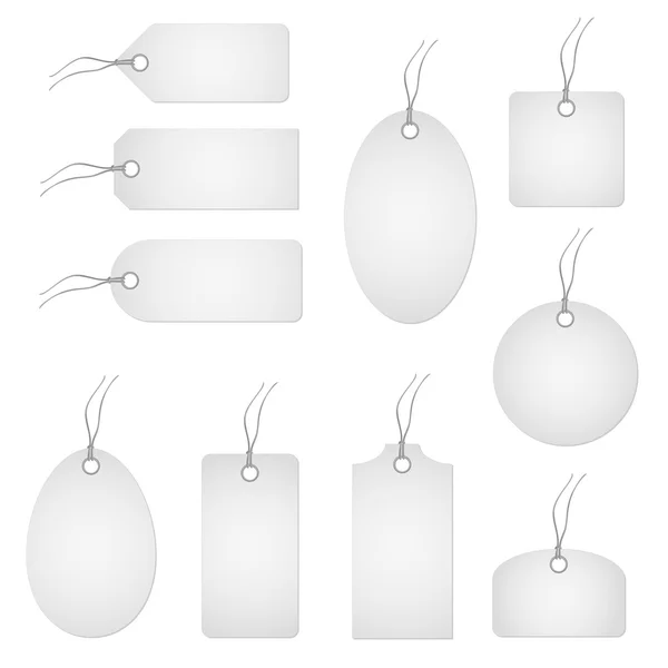 Ensemble de hangtags blancs — Image vectorielle