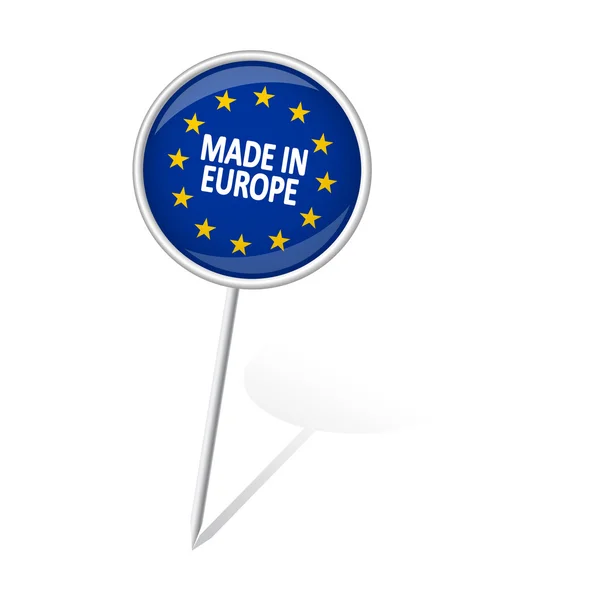 Pin round - MADE IN EUROPE — Stock Vector