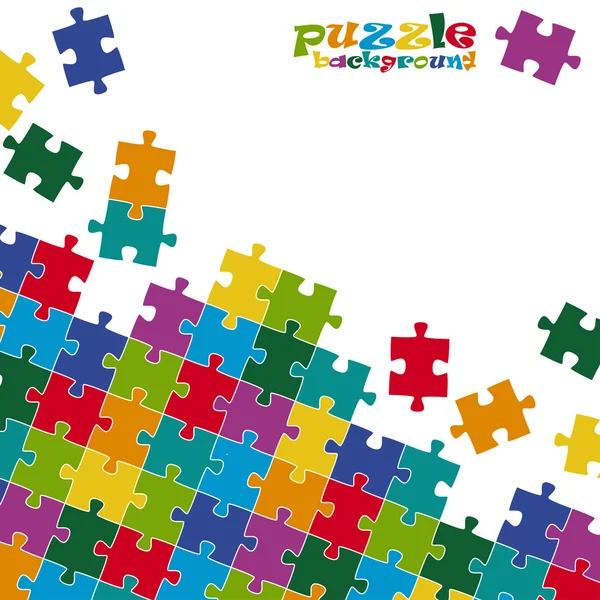 Puzzle pieces background colored — Stock Vector