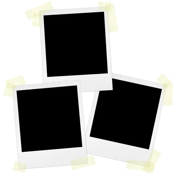 Polaroids with tape — Stock Vector