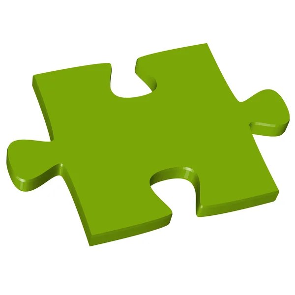 3D Puzzle piece green — Stock Vector