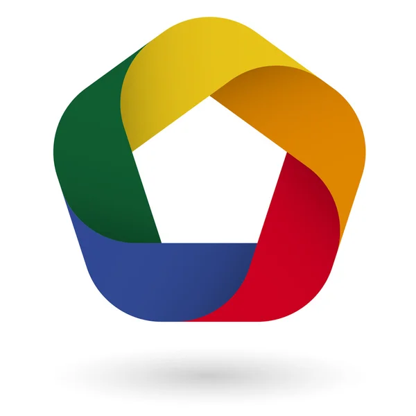 Conception de logo en cinq couleurs — Image vectorielle