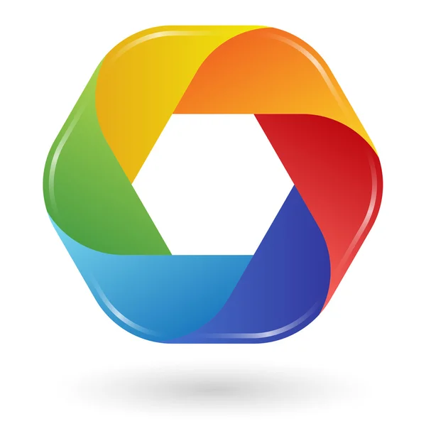 六つの色のロゴデザイン — ストックベクタ