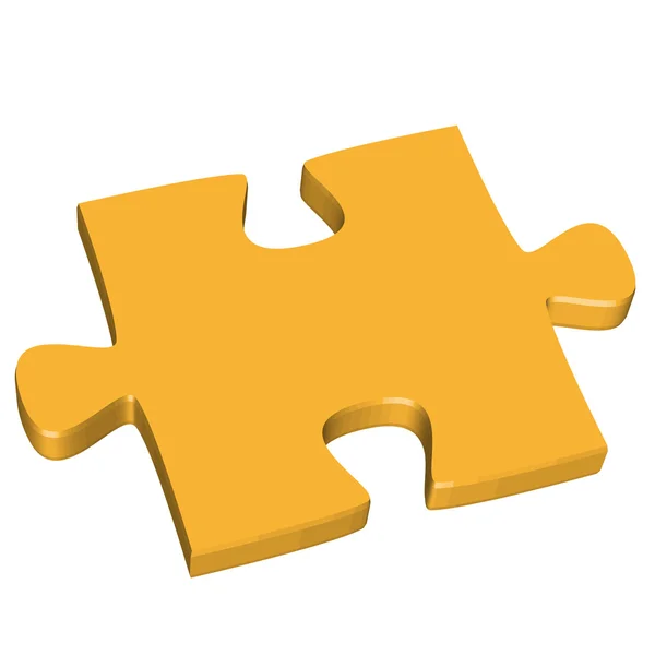 Peça de puzzle 3D amarelo — Vetor de Stock
